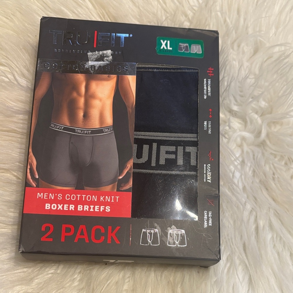 Trukfit Men's Navy and Gray Cotton Knit Boxer Briefs - 2 Pack (XL)